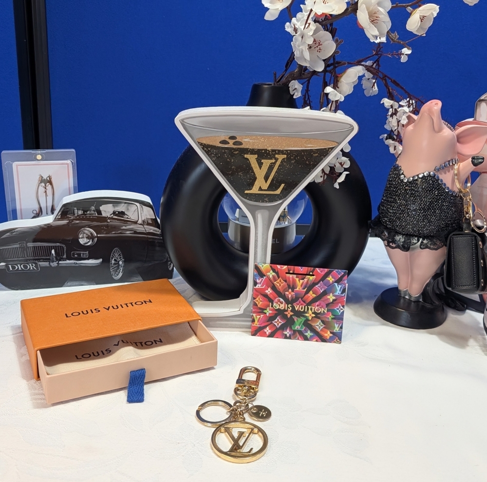 Louis Vuitton Gold Porte Cles Circular Key Chain/ Bag Charm